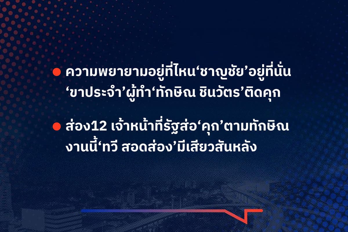 เรืองมันมีอยู่ว่า ความพยายามอยู่ที่ไหน‘ชาญชัย’อยู่ที่นั่น ส่อง12จนท.รัฐส่อ‘คุก’ตามทักษิณ ‘ทวี สอดส่อง’มีเสียวสันหลัง