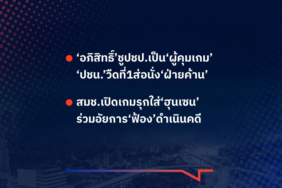 เรื่องมันมีอยู่ว่า ‘อภิสิทธิ์’ชูปชป.เป็น‘ผู้คุมเกม’ ‘ปชน.’วืดที่1ส่อนั่ง‘ฝ่ายค้าน’ , สมช.เปิดเกมรุกใส่‘ฮุนเซน’  ร่วมอัยการ‘ฟ้อง’ดำเนินคดี