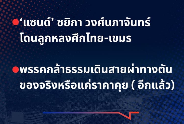 เรื่องมันมีอยู่ว่า ‘แซนด์’ ชยิกา วงศ์นภาจันทร์ โดนลูกหลงศึกไทย-เขมร ...