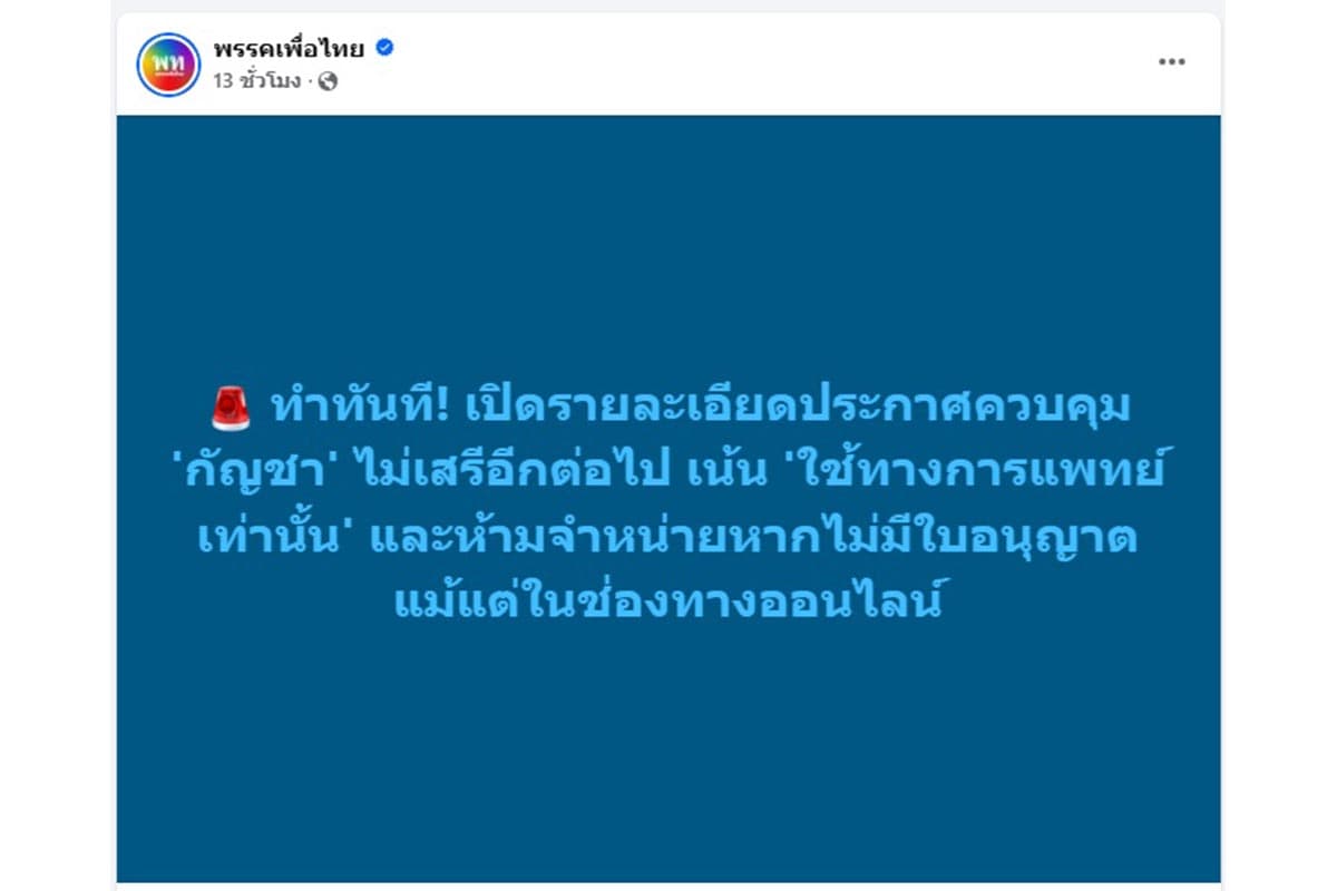 Pheu Thai-posts-Do it now-announces-control-of-cannabis-emphasizing-medical-use-SPACEBAR-Photo01.jpg