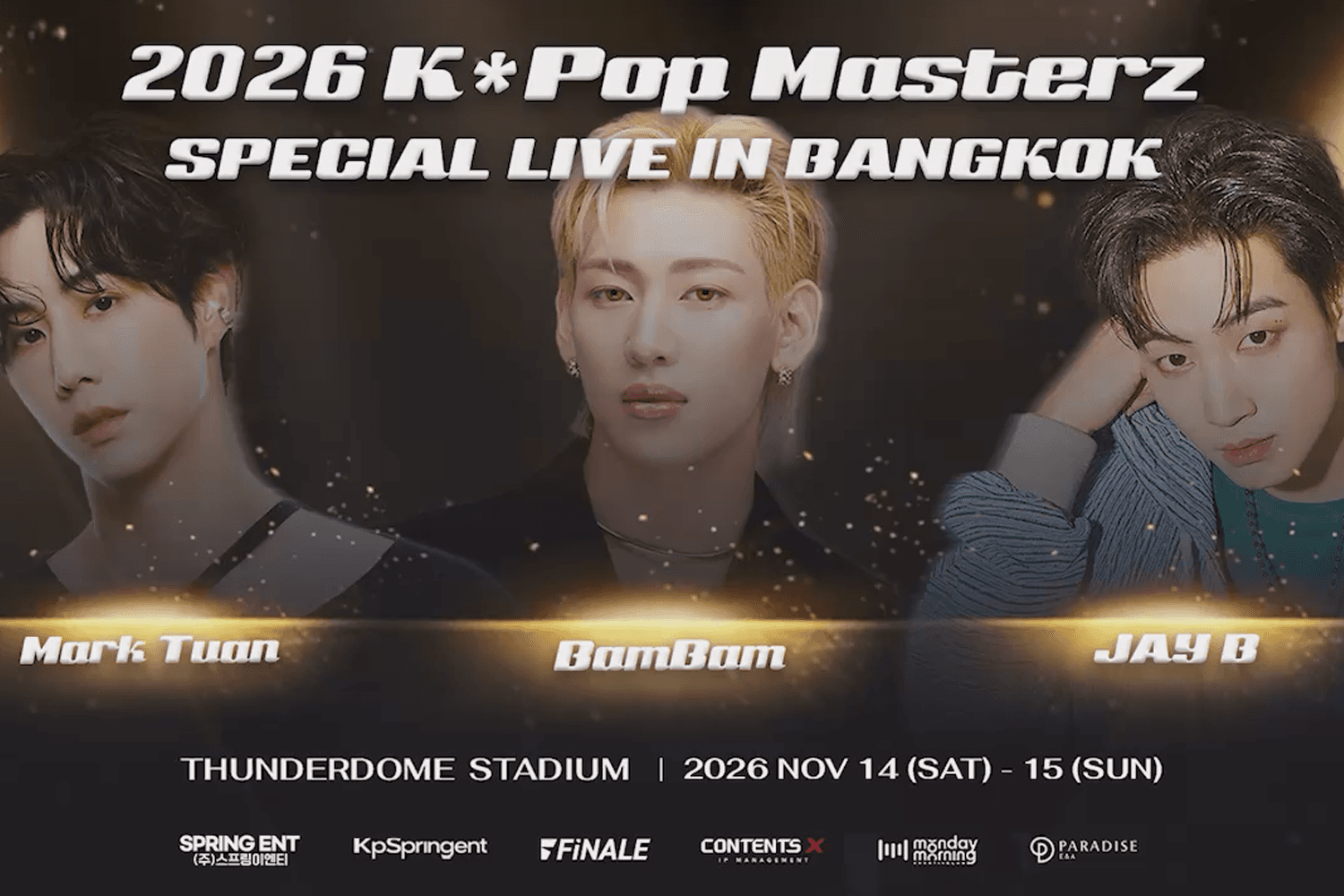 แบมแบม เจบี มาร์ค GOT7 เตรียมจัดเต็ม K-Pop Masterz 2026 รอบ 14 พ.ย. SOLD OUT พร้อมโชว์พิเศษ 2 วัน