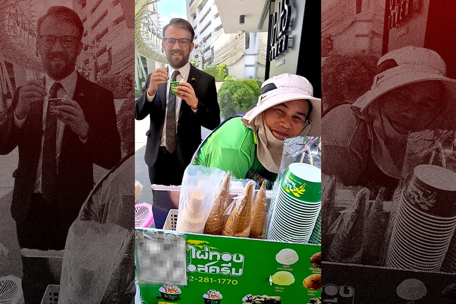 “ไอศกรีมไทยคือที่สุด” นักการทูตสวีเดนโชว์กินไอติมกะทิ การันตีเนื้อเนียน-เครื่องแน่น แถมราคาไม่แพง