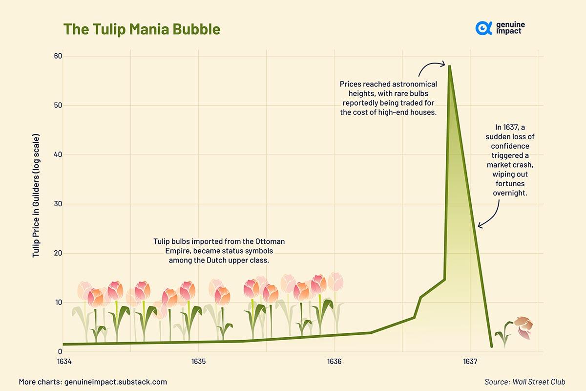 Tulip Mania, ความคลั่งทิวลิป, ฟองสบู่, เก็งกำไร, ราคา