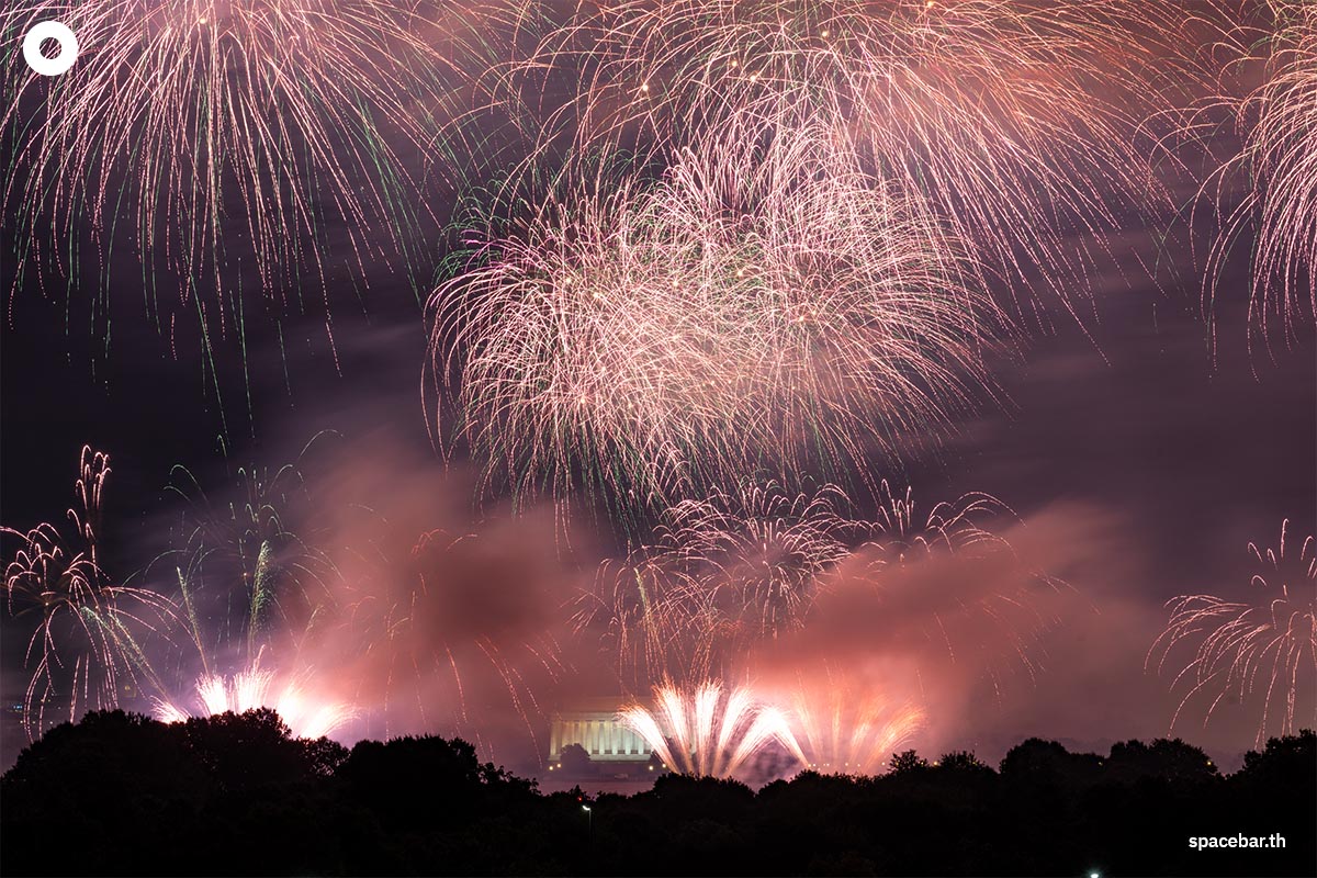 PhotoStory-การแสดงดอกไม้ไฟระหว่างการเฉลิมฉลองวันประกาศอิสรภาพ “Salute to America” ที่เนชันนอลมอลล์ ในกรุงวอชิงตัน ดี.ซี. ในช่วงเช้ามืดของวันที่ 5 กรกฎาคม 2026 (Photo by KEN CEDENO / AFP)